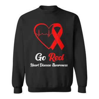 Go Red National Heart Disease Awareness Month Sweatshirt - Seseable