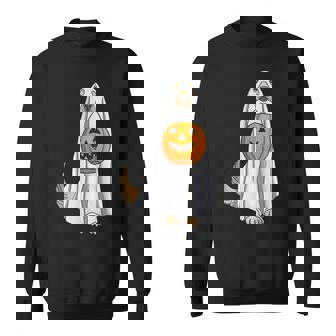 Golden Retriever Ghost Pumpkin Halloween Fall V3 Men Women Sweatshirt Graphic Print Unisex - Thegiftio