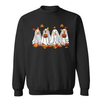 Golden Retriever Halloween Ghost Dog Retro Spooky Season Men Women Sweatshirt Graphic Print Unisex - Thegiftio UK