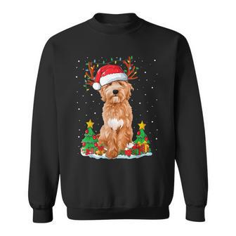 Goldendoodle Christmas Tree Lights Pajama Dog Xmas Men Women Sweatshirt Graphic Print Unisex - Seseable
