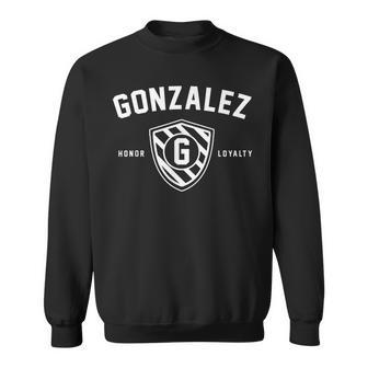 Gonzalez Family Shield Last Name Crest Matching Men Women Sweatshirt Graphic Print Unisex - Thegiftio UK