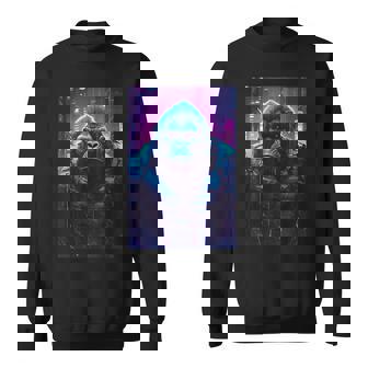 Gorilla Vaporwave Aesthetic Japanese Cyberpunk Anime Sweatshirt | Mazezy