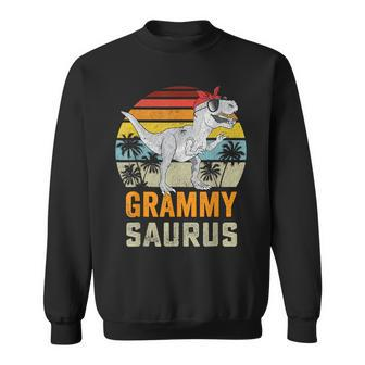 Grammysaurus T Rex Dinosaur Grammy Saurus Family Matching Sweatshirt - Seseable