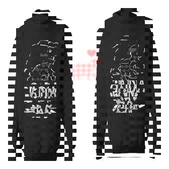 Grandma Bear Buffalo Plaid Christmas Family Pajama Men Women Sweatshirt Graphic Print Unisex - Thegiftio UK
