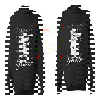 Grandma Bear Dabbing Lights Santa Funny Christms Family Xmas Men Women Sweatshirt Graphic Print Unisex - Thegiftio UK