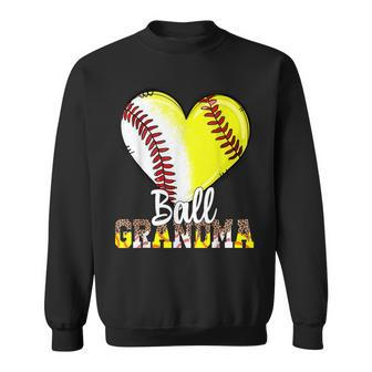 Grandma Of Both Baseball Softball Grandkids Ball Mothers Day Sweatshirt | Mazezy