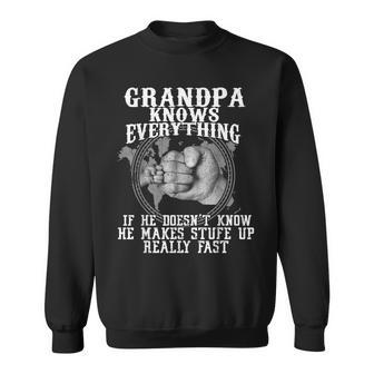 Grandpa Knows Everything If He Doesn’T Know Funny Father Day Sweatshirt - Thegiftio UK