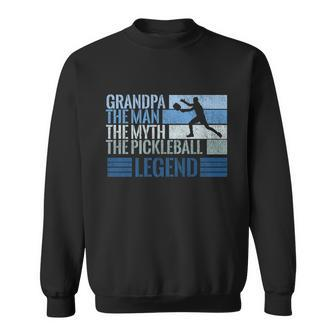 Grandpa Myth Pickleball Legend Vintage Blue Graphic Funny Gift Sweatshirt - Monsterry