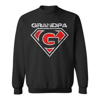 Grandpa Superhero Funny Gift Fathers Day Sweatshirt - Seseable