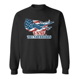 Graphic Jet American Flag Usaf Thunderbird Gift Sweatshirt - Seseable