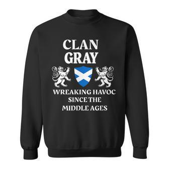 Gray Scottish Family Clan Scotland Name Men Women Sweatshirt Graphic Print Unisex - Seseable