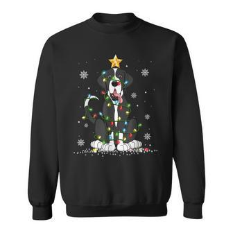 Great Dane Christmas Tree Lights Pajama Dog Lover Santa Xmas Men Women Sweatshirt Graphic Print Unisex - Seseable