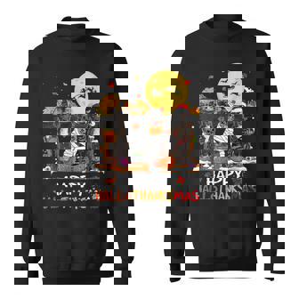 Great Dane Happy Hallothanksmas Halloween Thanksgiving Xmas Men Women Sweatshirt Graphic Print Unisex - Thegiftio