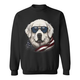 Great Pyrenees American Flag Usa 4Th July Gifts Graphic Sweatshirt | Mazezy