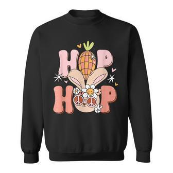 Groovy Easter Hippie Bunny Hip Hop Gift Girl Kids Toddler Sweatshirt | Mazezy