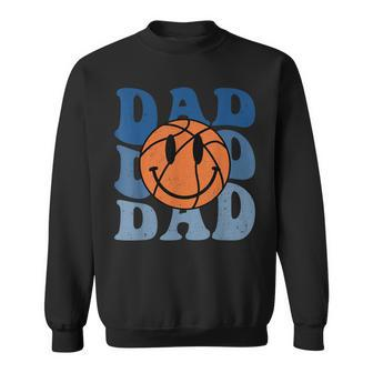 Groovy Face Basketball Dad Daddy Funny Fathers Day Retro Sweatshirt - Thegiftio UK