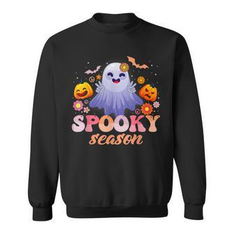 Groovy Ghost Spooky Season Funny Halloween Costume V4 Men Women Sweatshirt Graphic Print Unisex - Thegiftio UK