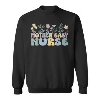 Groovy Mother Baby Nurse Flowers Postpartum Nurse Sweatshirt | Mazezy UK