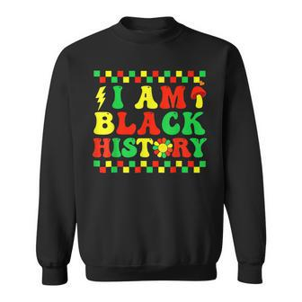 Groovy Retro Black History Month I Am Black History Pride V2 Sweatshirt - Seseable