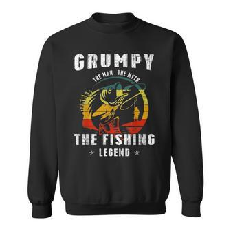 Grumpy Man Myth Fishing Legend Funny Fathers Day Gift Sweatshirt - Seseable
