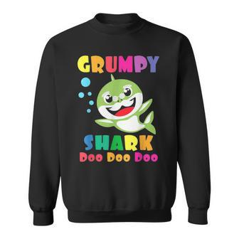 Grumpy Shark Funny Fathers Day Gift For Mens Dad Sweatshirt - Seseable
