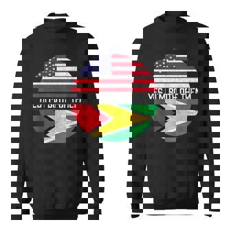 Half American Half Guyanese Usa Flag Family Heritage Sweatshirt | Mazezy