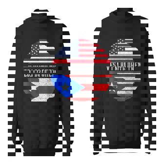 Half American Half Puerto Rican Usa Flag Puerto Rico Dna Sweatshirt | Mazezy