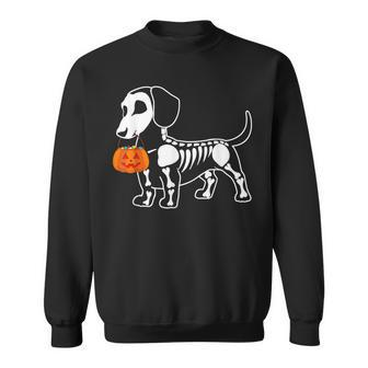 Halloween Dachshund Skeleton Weenie Wiener Sausage Dog Men Women Sweatshirt Graphic Print Unisex - Thegiftio UK