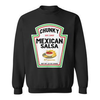 Halloween Matching Costume Chunky Mexican Salsa Bottle Label V2 Men Women Sweatshirt Graphic Print Unisex - Thegiftio UK