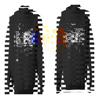 Halloween Nurse Nursing Cute Health Worker Halloween Pattern V13 Men Women Sweatshirt Graphic Print Unisex - Thegiftio