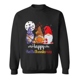 Halloween Thanksgiving Christmas Happy Hallothanksmas Gnomes V60 Men Women Sweatshirt Graphic Print Unisex - Thegiftio UK