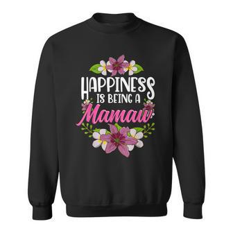 Happiness Is Being A Mamaw Thanksgiving Floral Gift Sweatshirt | Mazezy