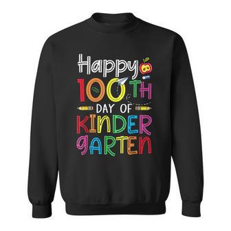 Happy 100Th Day Of Kindergarten Teacher Or Student V2 Men Women Sweatshirt Graphic Print Unisex - Thegiftio UK