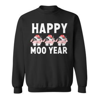 Happy Cow Moo Year Funny New Years Eve 2023 Farmer Cow Lover Sweatshirt - Seseable