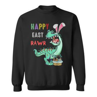Happy Easter Bunny T Rex Eggs Hunting Rabbit Egg Sweatshirt - Seseable