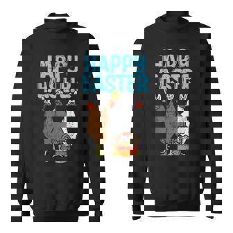 Happy Easter Chicken Bunnies Egg Poultry Farm Animal Farmer Sweatshirt | Mazezy