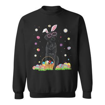 Happy Easter Cute Black Labrador Bunny Ears Dog Lovers Sweatshirt - Seseable