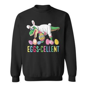 Happy Easter Dinosaur Eggs Cellent T Rex Bunny Egg Hunting Sweatshirt - Seseable