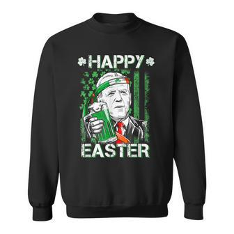 Happy Easter Leprechaun Biden St Patricks Day Shamrock Mens Sweatshirt - Seseable