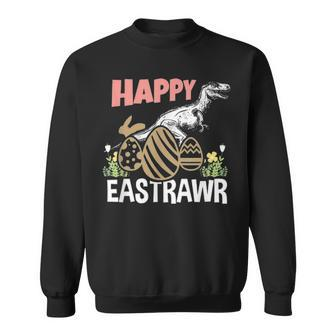 Happy Eastrawr Easter Dinosaur T Rex Egg Hunt Basket Bunny V2 Sweatshirt - Seseable