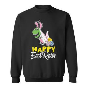 Happy Eastrawr Easter Dinosaur T Rex Egg Hunt Basket Bunny V3 Sweatshirt - Seseable