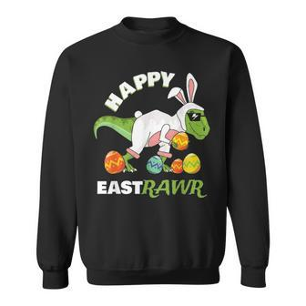 Happy Eastrawr T Rex Dinosaur Easter Bunny Egg V2 Sweatshirt - Seseable