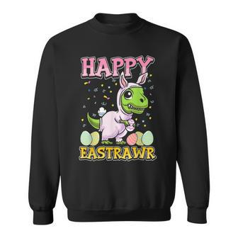 Happy Eastrawr T Rex Dinosaur Easter Bunny Egg V3 Sweatshirt - Seseable