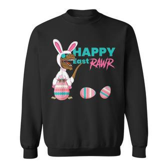 Happy Eastrawr T Rex Dinosaur Easter Egg Bunny Costume Sweatshirt - Seseable