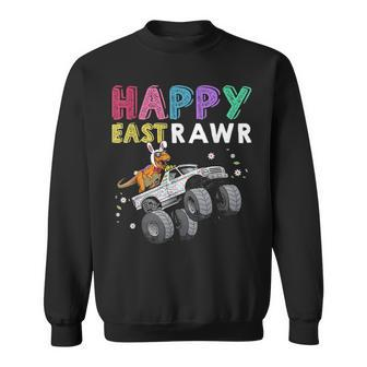 Happy Eastrawr T Rex Dinosaur Truck Easter Bunny Egg Costume Sweatshirt - Seseable