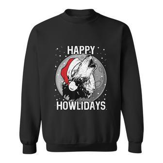 Happy Howlidays Shirt Christmas Wolf Sweatshirt - Monsterry