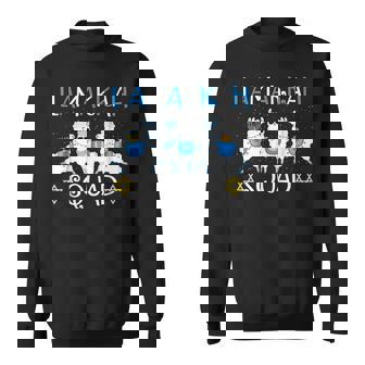 Happy Llamakah Squad Cute Alpaca Hanukkah Llama Christmas Men Women Sweatshirt Graphic Print Unisex - Thegiftio