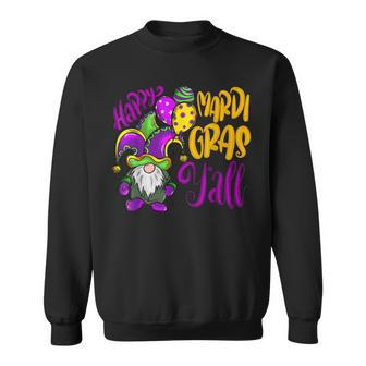 Happy Mardi Gras Yall Gnome Mardi Gras 2023 Beads Mask V2 Sweatshirt - Seseable