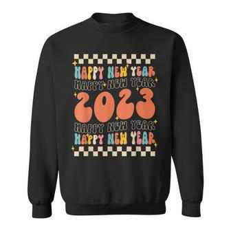 Happy New Year 2023 Funny Nye Years Eve Party Retro Groovy Men Women Sweatshirt Graphic Print Unisex - Seseable