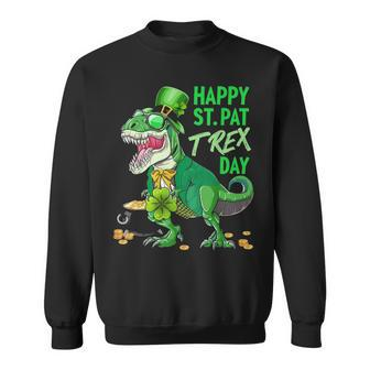 Happy St Pat T Rex Day Dinosaur St Patricks Day Shamrock Sweatshirt | Seseable UK